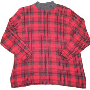 Worthington Sport Red Flannel Vintage Sweater